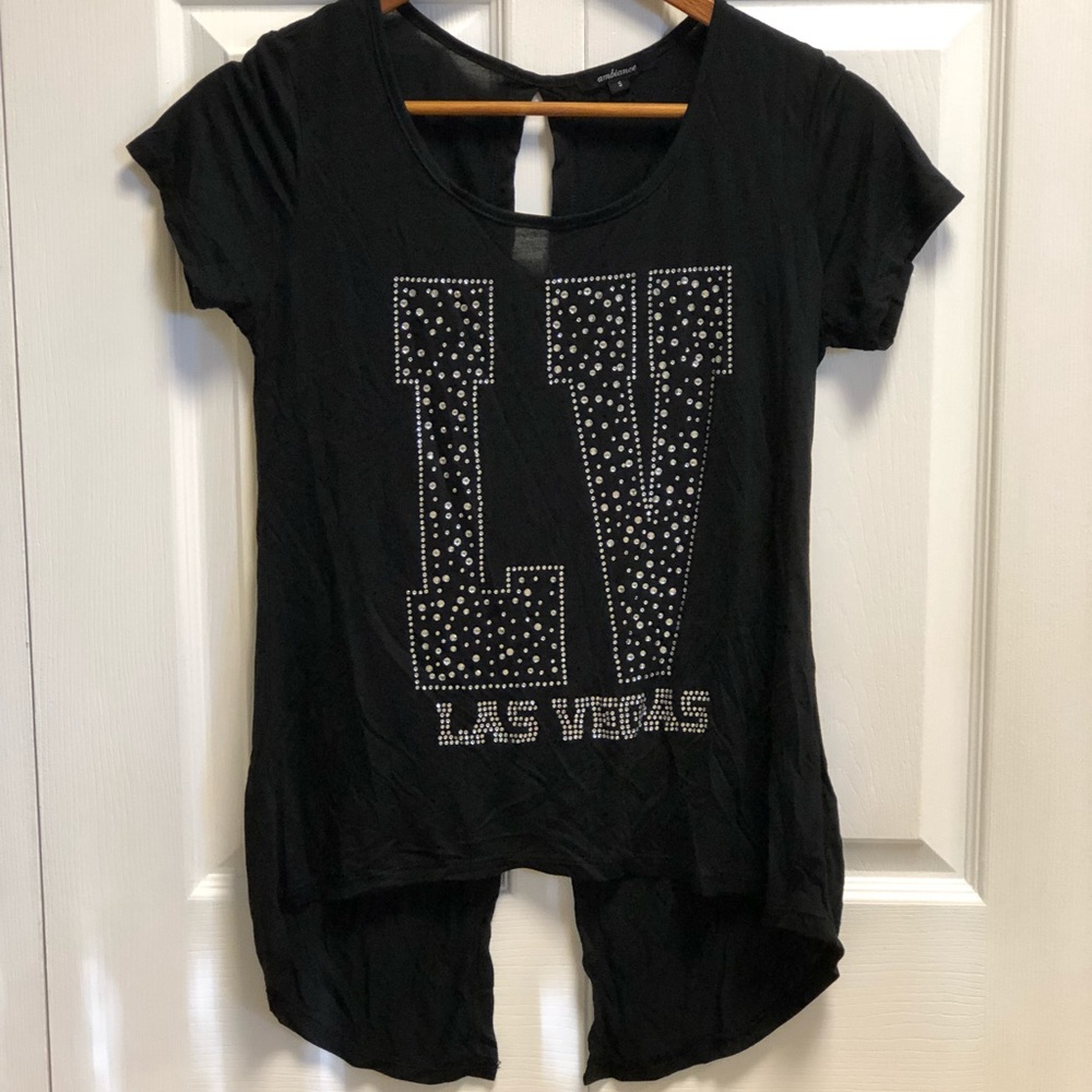 LAS VEGAS sparkle with cut back shirt